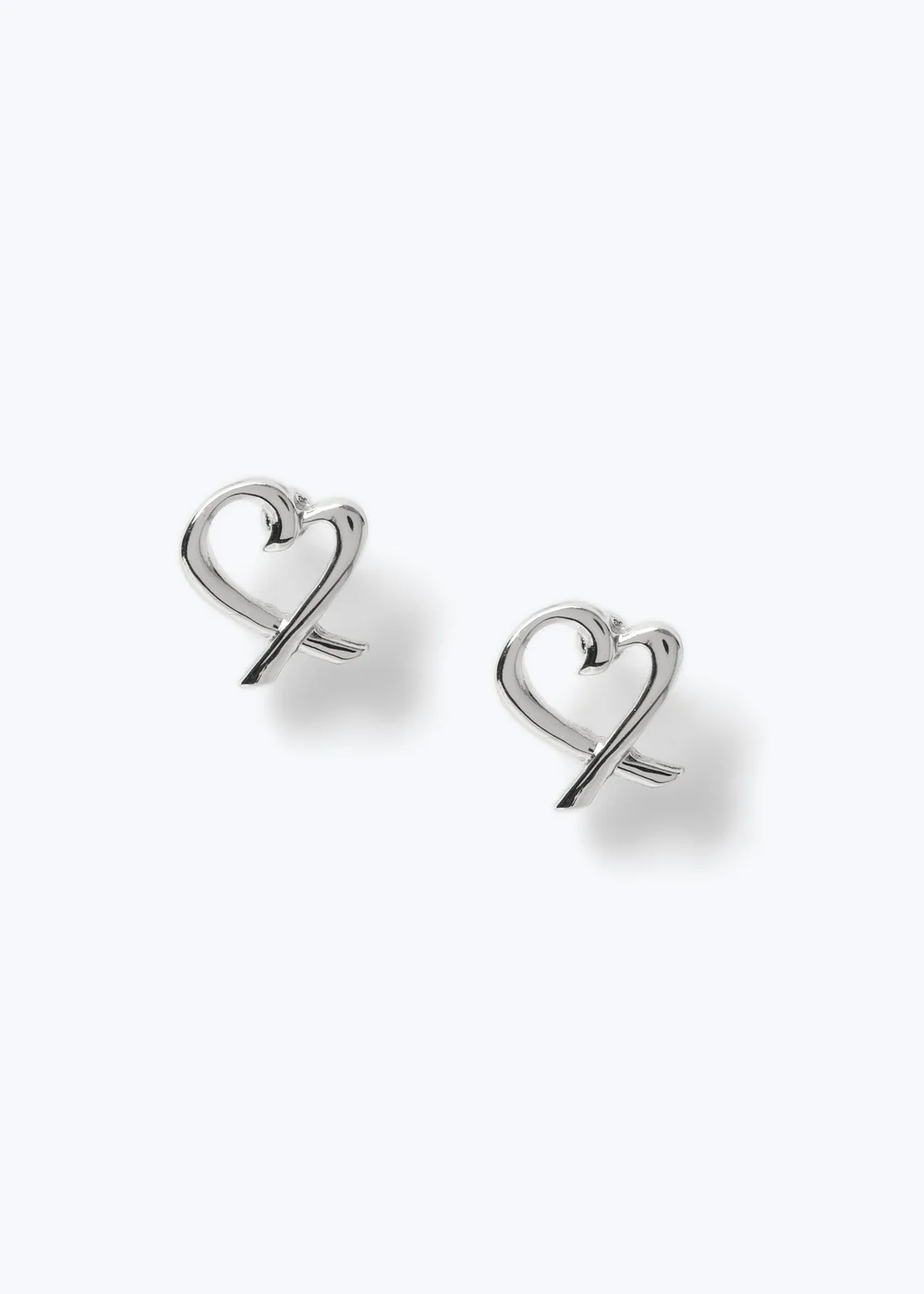Muse Silver Heart Earrings - One Size Image 2