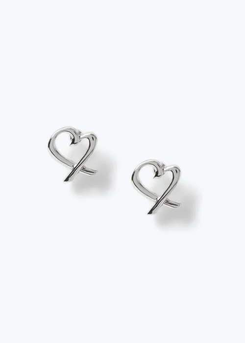 Muse Silver Heart Earrings - One Size Image 2