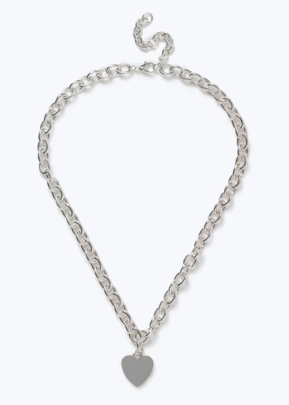 Muse Silver Heart Chunky Chain Necklace - One Size Image 1