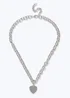 Muse Silver Heart Chunky Chain Necklace - One Size Image 1