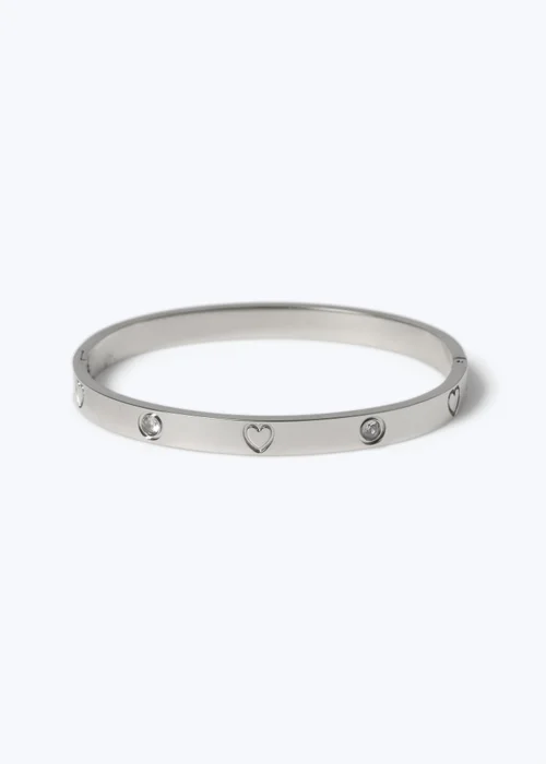 Silver Diamond Bangle - One Size Image 1