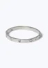 Silver Diamond Bangle - One Size Image 2