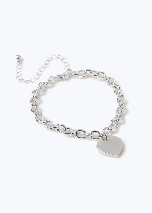 Muse Silver Chunky Chaim Heart Bracelet - One Size Image 1