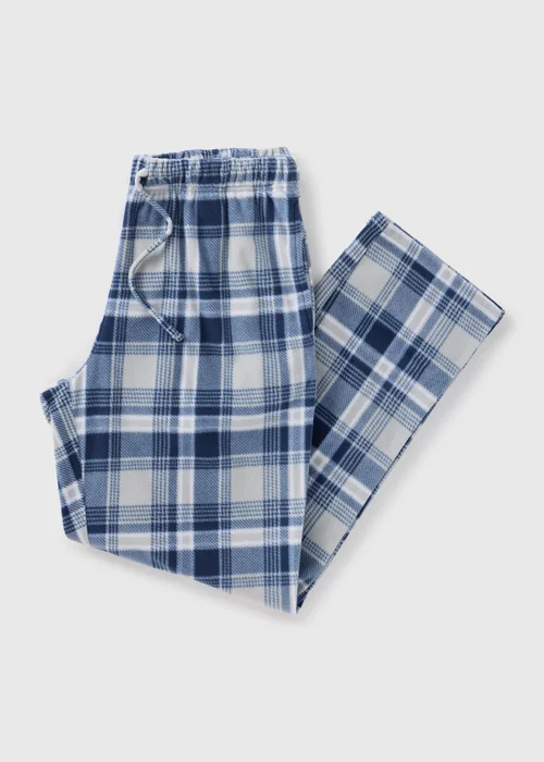 Blue Check Microfleece Pyjama Bottoms - Extra small Image 1