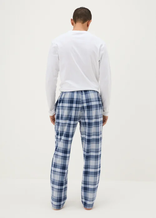 Blue Check Microfleece Pyjama Bottoms - Extra small Image 2