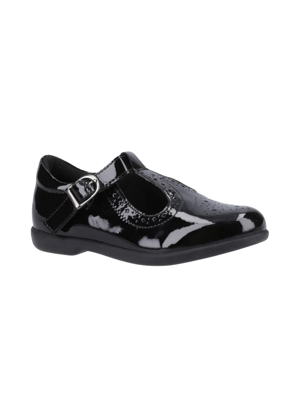 Hush Puppies Girls Black Britney Patent Junior School Shoes (Younger 10-Older 2) - 1 Infants Image 2