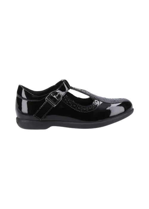 Hush Puppies Girls Black Britney Patent Junior School Shoes (Younger 10-Older 2) - 1 Infants Image 1