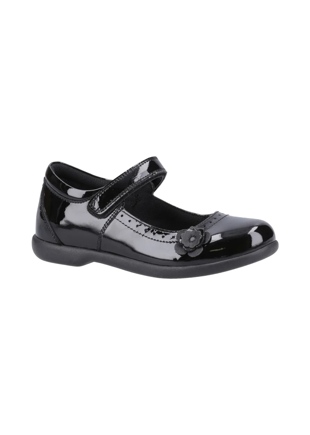 Hush Puppies Girls Black Bethany Patent Junior School Shoes (Younger 10-Older 2) - Size 2 Image 2