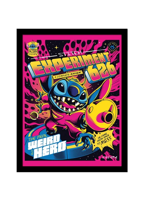 Disney Stitch Comic 4 Framed Poster (45cm x 35cm) - One Size Image 1