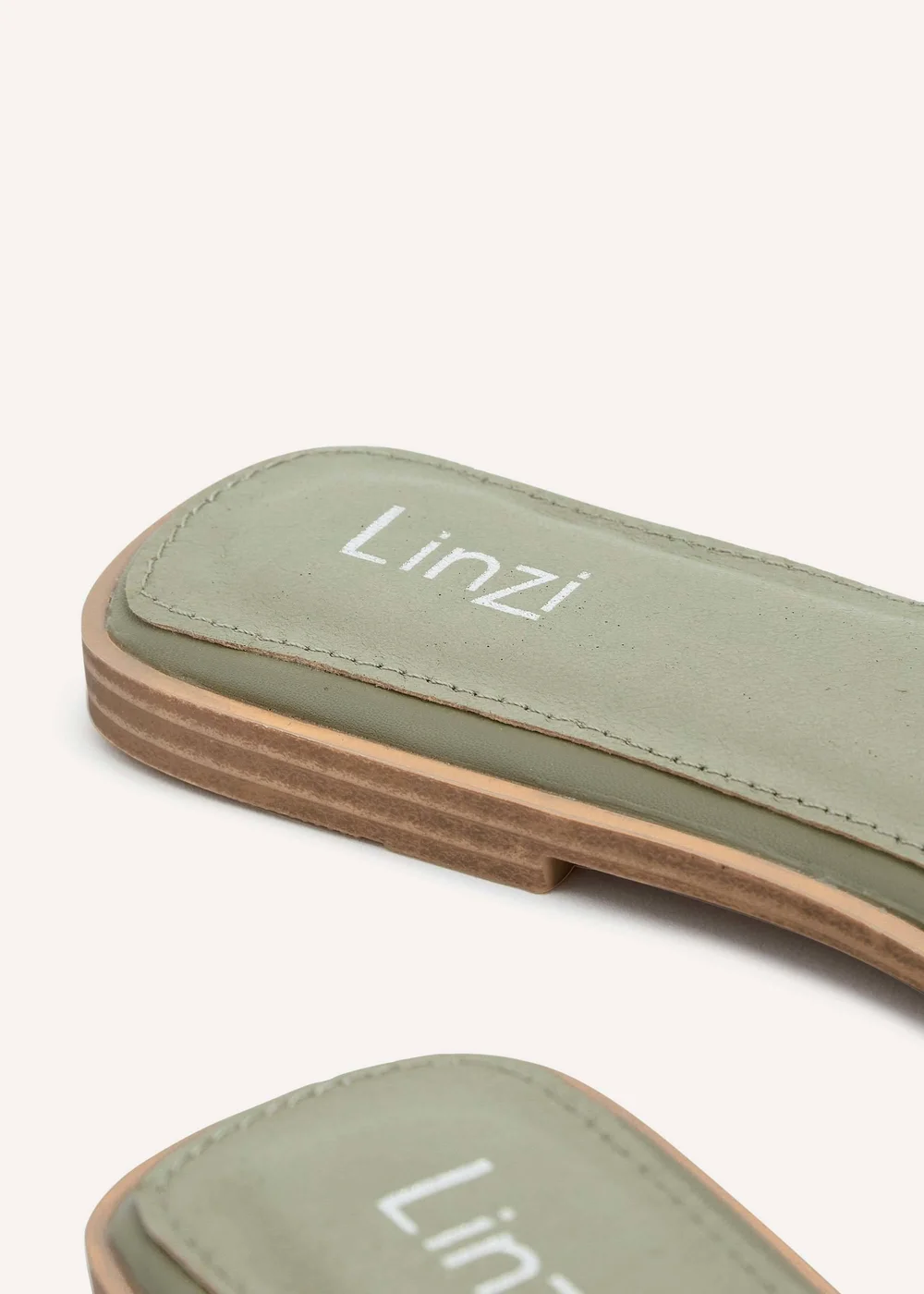 Linzi Olive Khaki Plaited Padded Slider Sandal - 3 Image 5