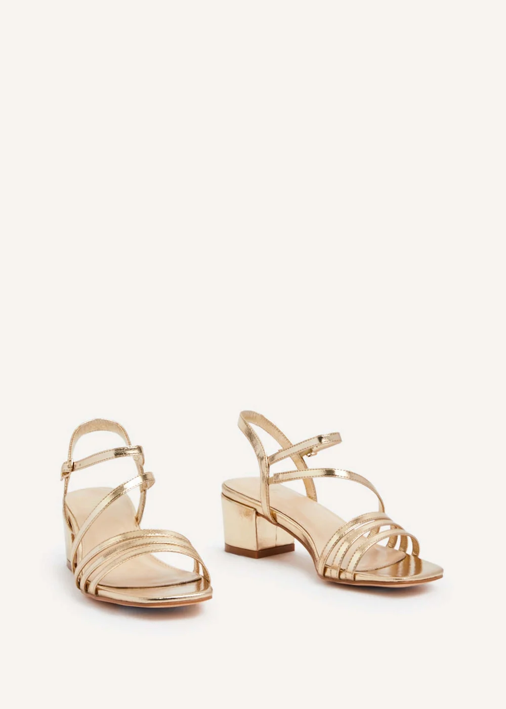 Linzi Afia Gold Faux Leather Strappy Heeled Sandal - 3 Image 3
