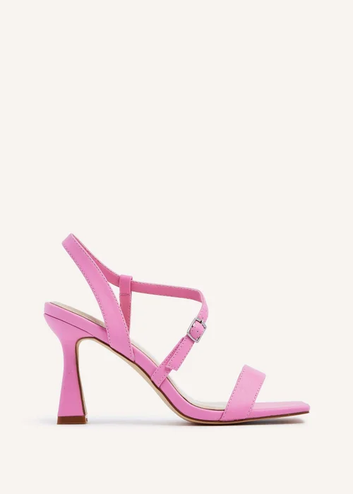 Linzi Klass Pink Faux Leather Front Fastening Open Toe Flared Heel - 3 Image 2
