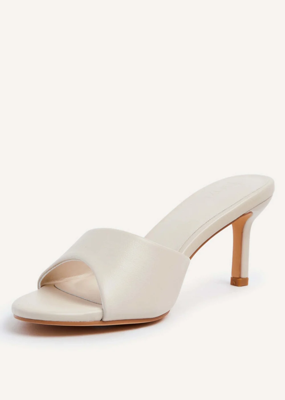 Linzi Tassie Ivory Faux Leather Classic Rounded Mule - 3 Image 4