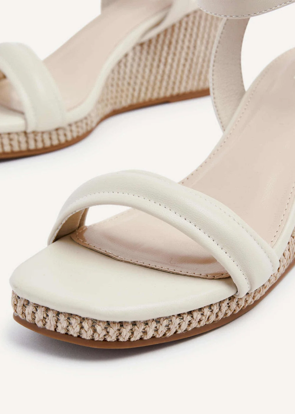 Linzi Chelsea Nude Faux Leather Rope Wedge - 3 Image 5