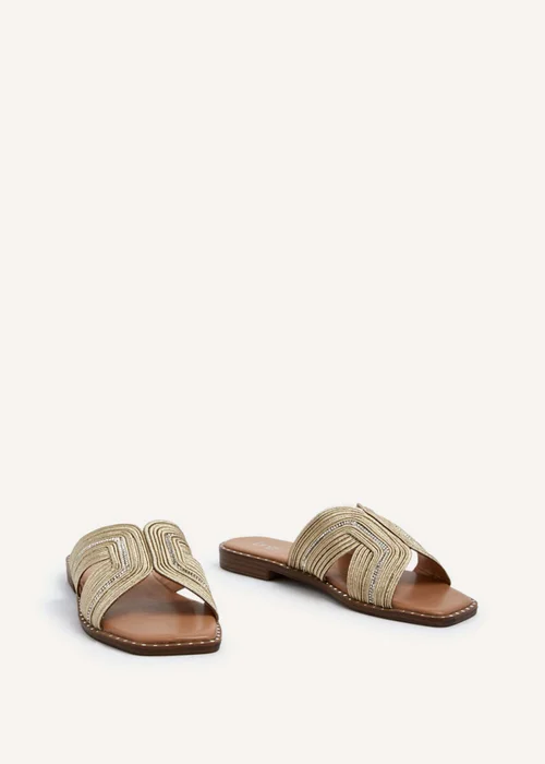 Linzi Amour Gold Link Diamante Strap Sandal - 3 Image 3