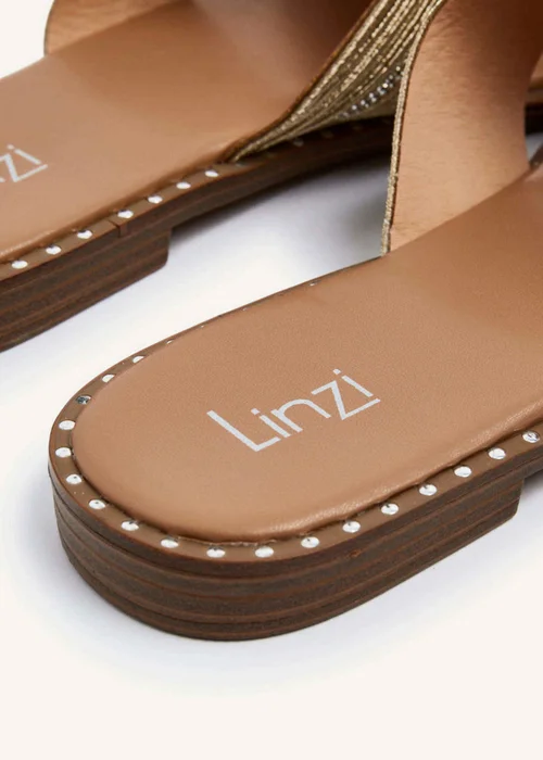 Linzi Amour Gold Link Diamante Strap Sandal - 3 Image 5