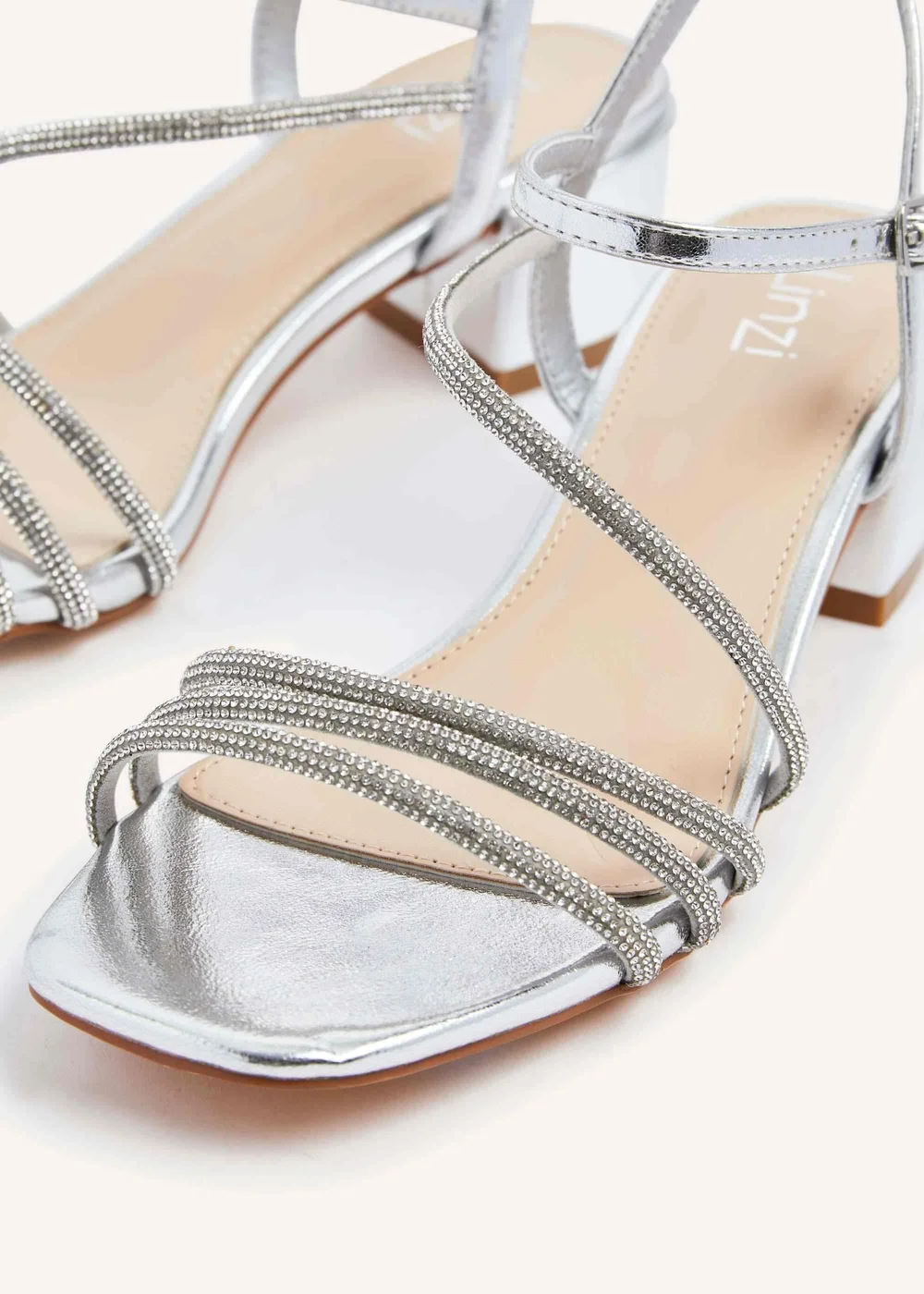 Linzi Riri Silver Diamante Heeled Sandals - 3 Image 5