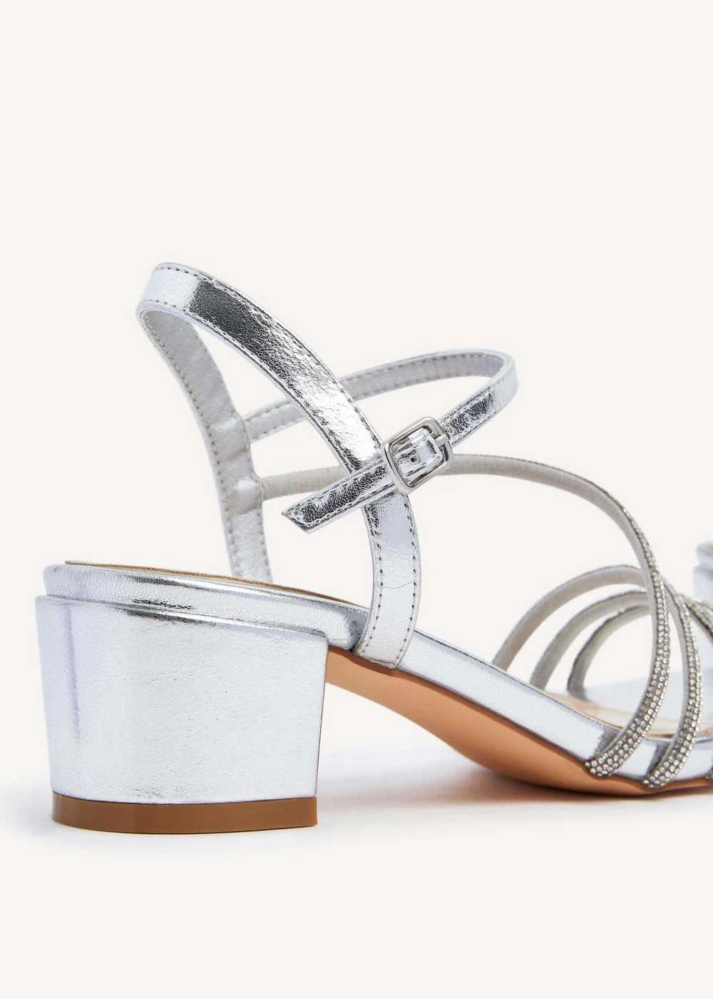 Linzi Riri Silver Diamante Heeled Sandals - 3 Image 4