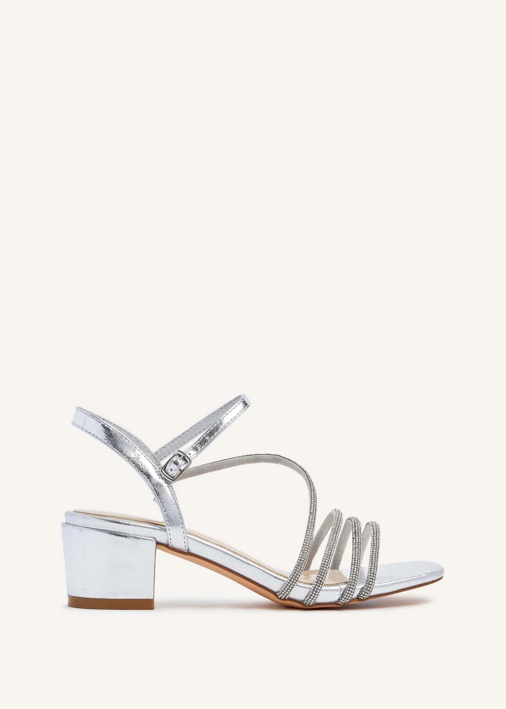 Linzi Riri Silver Diamante Heeled Sandals - 3 Image 2