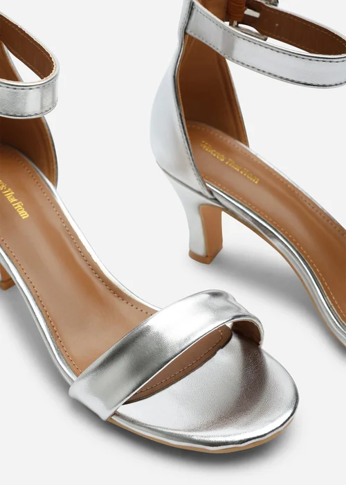 Where's That From Madrid Silver Block Heel With Ankle Strap - 8 Image 4