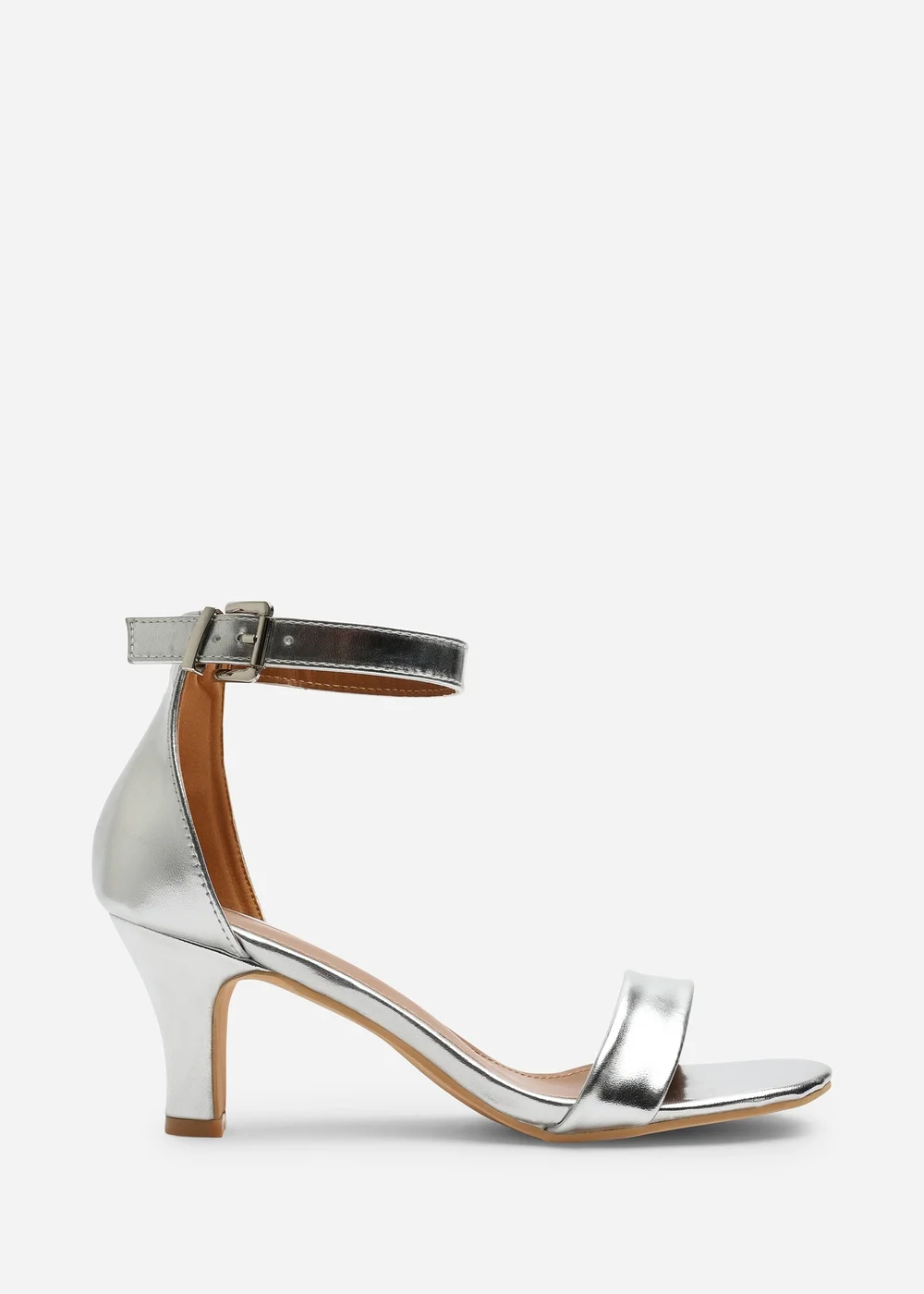 Where's That From Madrid Silver Block Heel With Ankle Strap - 8 Image 1