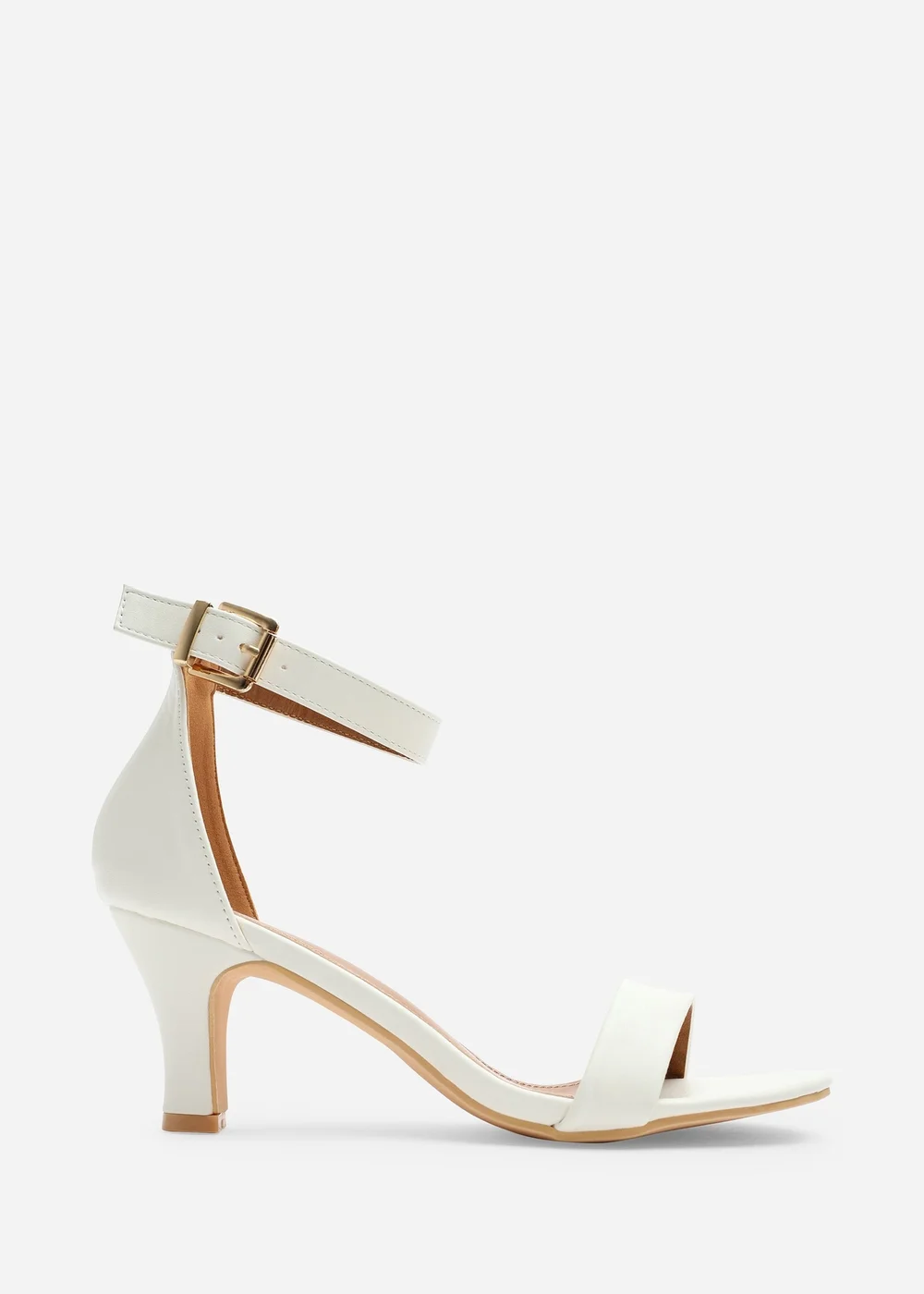 Where's That From Madrid White Block Heel With Ankle Strap - 7 Image 1