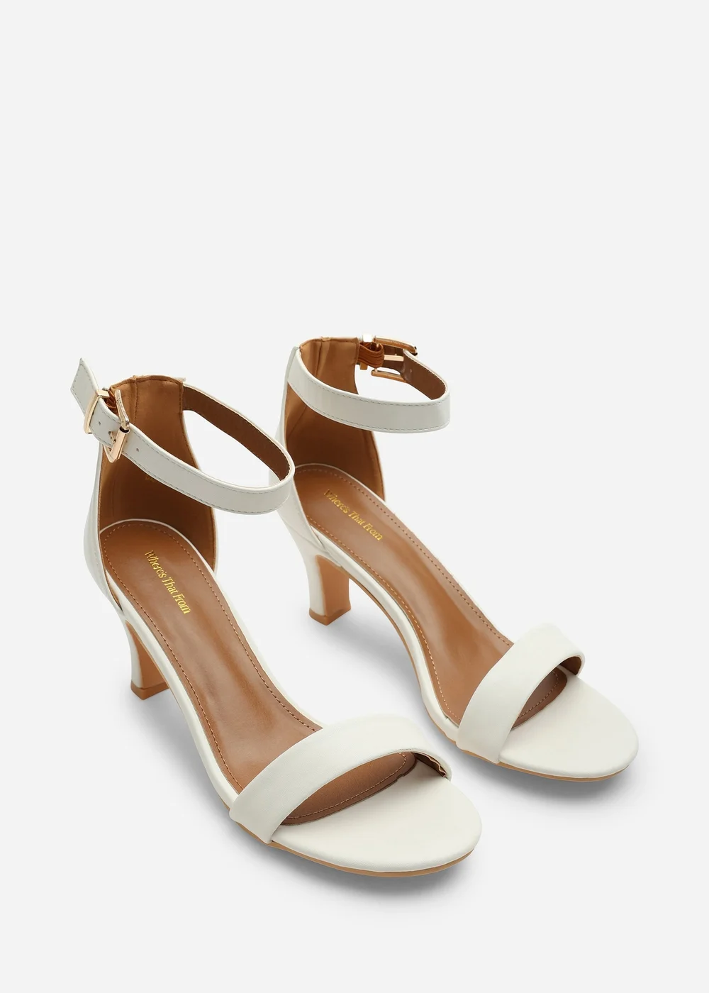 Where's That From Madrid White Block Heel With Ankle Strap - 7 Image 4