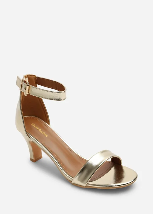 Where's That From Madrid Gold Block Heel With Ankle Strap - 8 Image 3