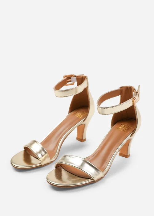 Where's That From Madrid Gold Block Heel With Ankle Strap - 8 Image 2