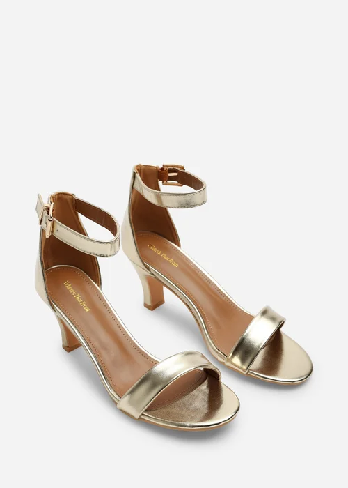 Where's That From Madrid Gold Block Heel With Ankle Strap - 8 Image 4