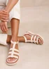 Where's That From Dubai Mid Platform Gladiator Strap Cream - Size 4 Image 3