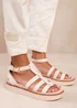 Where's That From Dubai Mid Platform Gladiator Strap Cream - Size 4 Image 1