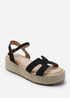 Where's That From London Black Nubuck Espadrille Style Sandals - Size 4 Image 2