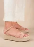 Where's That From London Nude Nubuck Espadrille Style Sandals - Size 7 Image 3
