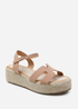 Where's That From London Nude Nubuck Espadrille Style Sandals - Size 7 Image 2