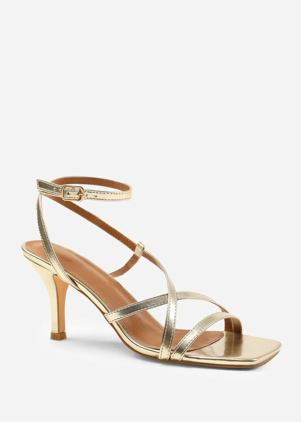 Where's That From Austin Gold Multi Strap Cross Over Heels - 5 Image 1