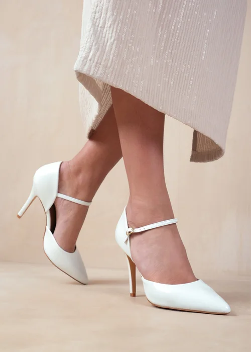 Where's That From Reflex White Patent Mid-High Pointed Toe Heels - 3 Image 1