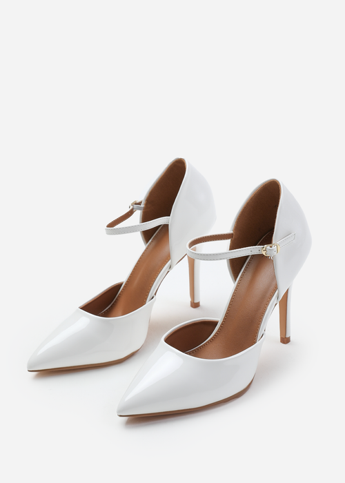 Where's That From Reflex White Patent Mid-High Pointed Toe Heels - 3 Image 2