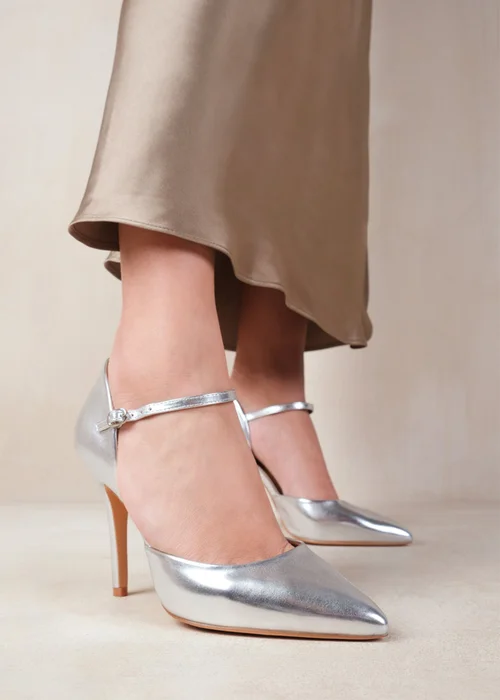 Where's That From Reflex Wide-Fit Silver Metallic Pointed Toe Heels - 3 Image 1