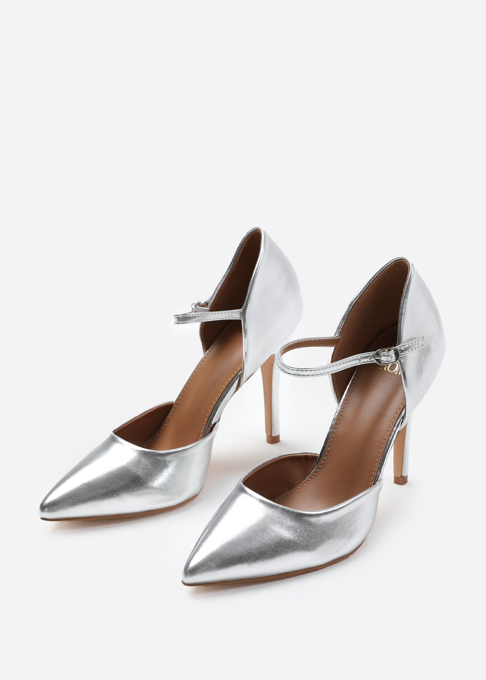 Where's That From Reflex Wide-Fit Silver Metallic Pointed Toe Heels - 3 Image 2