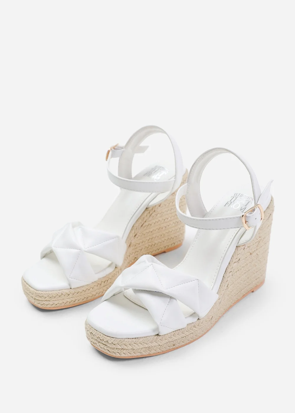 Where's That From Lima White Cross Over Strap Espadrille Wedges - Size 4 Image 2