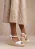 Where's That From Lima White Cross Over Strap Espadrille Wedges - Size 4 Image 3