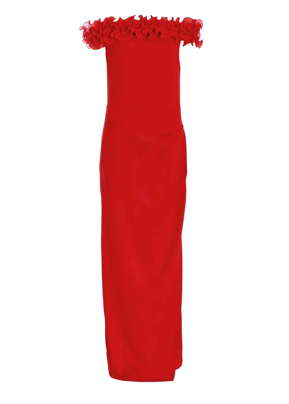 quiz red bardot dress Quiz Red Bardot Skater Midi Dress
