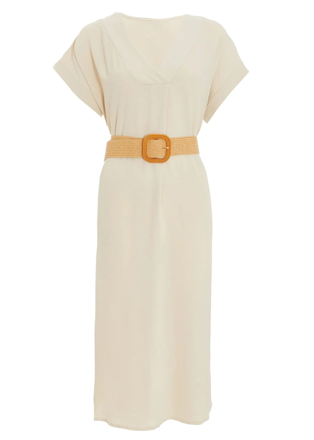 Quiz Stone Belted Midi Shirt Dress - One Size Image 4
