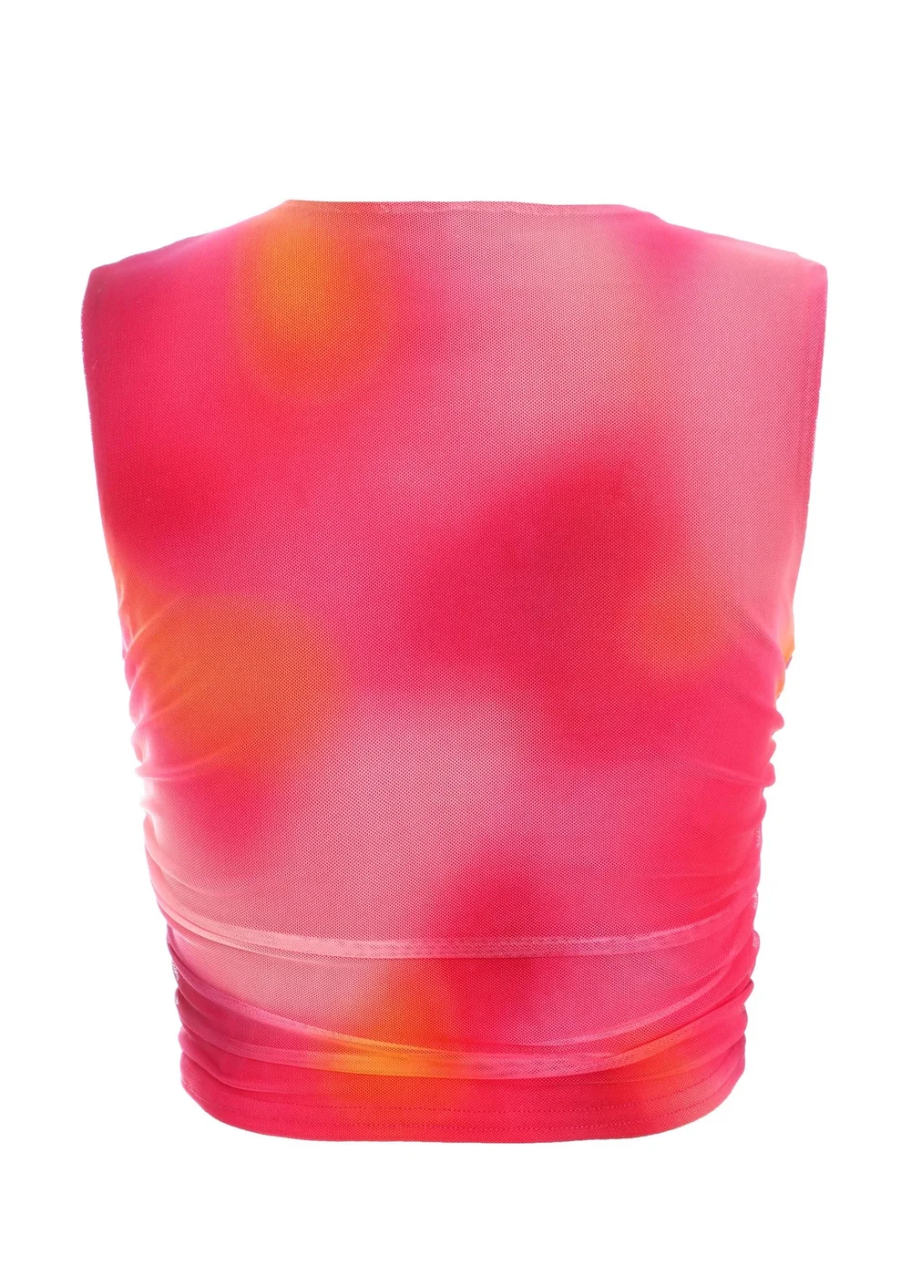 Quiz Pink Mesh Ombre Print Crop Top - 4 Image 4