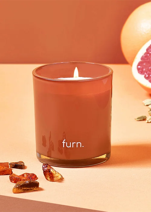 furn.Wildlings Amber, Cinnamon + Mandarin Scented Glass Candle (8.5 x 10 x 8.5cm) - One Size Image 2