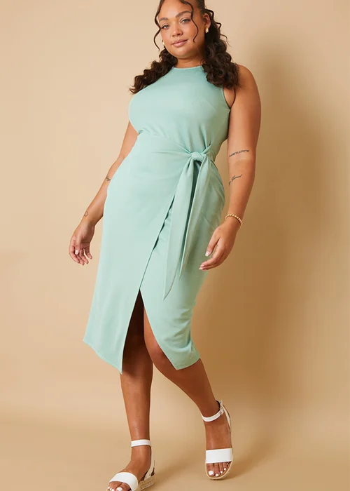 In the Style Carys Whittaker Green Racer Neck Midi Dress - Size 8 Image 5