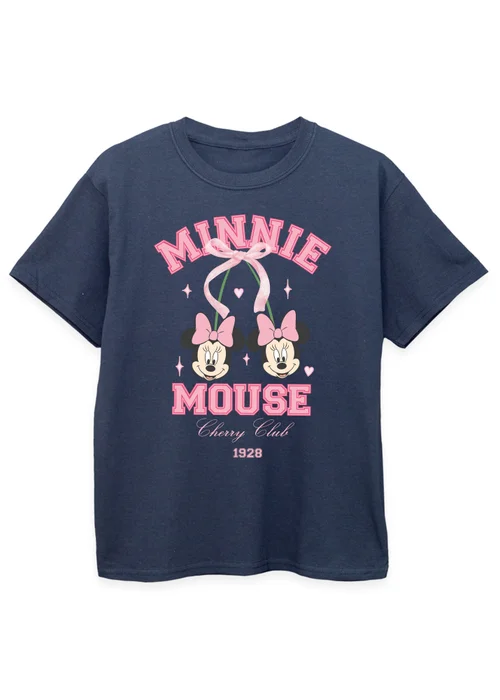Disney Kids Navy Minnie Mouse Cherry Club T-Shirt (3-13 Years) - 12-13 yrs Image 1