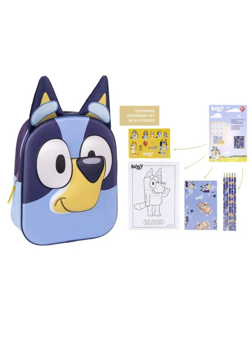Bluey 3D Backpack Along With A Stationery Set - One Size Image 1