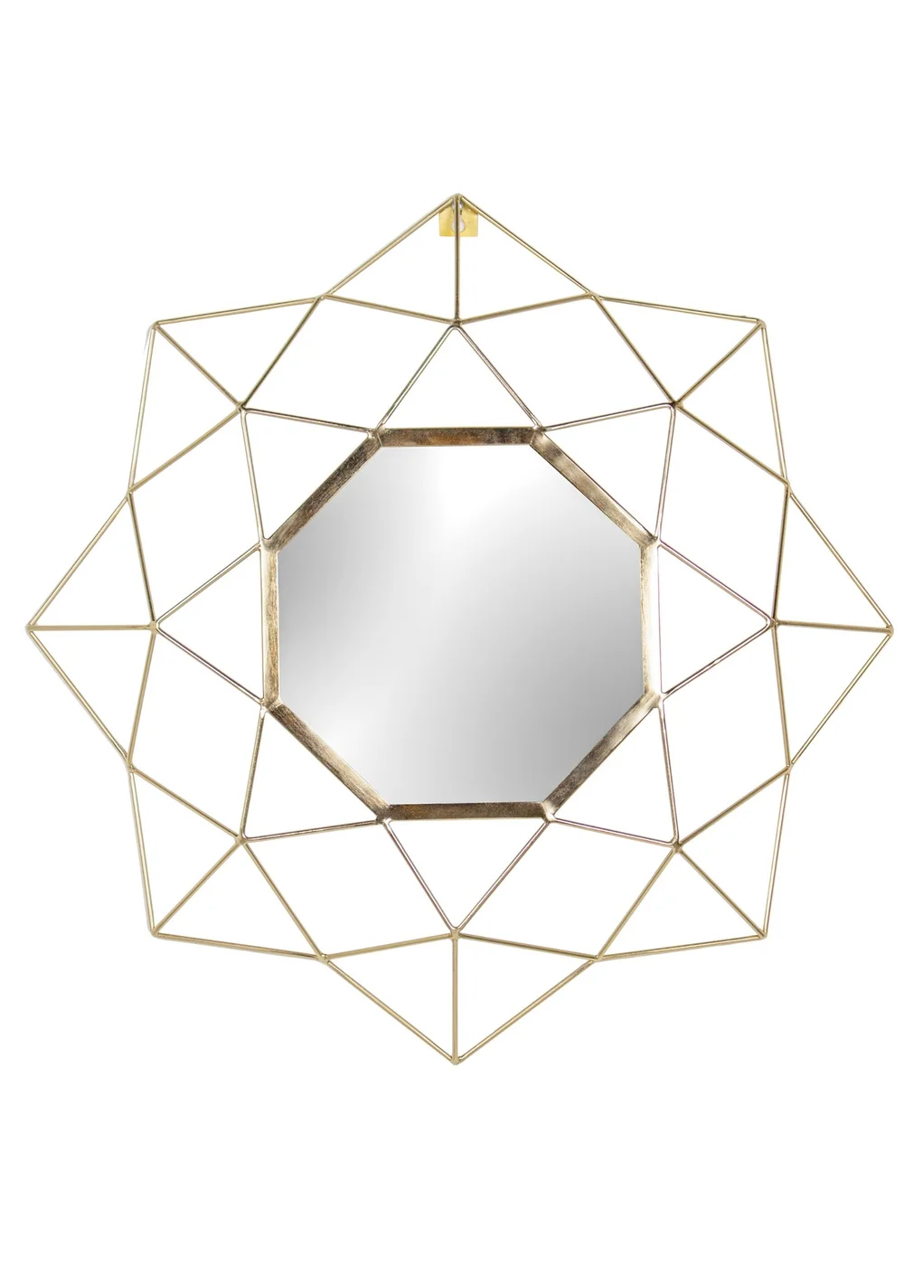 Paoletti Gold Geo Round Circular Wall Mirror (60 x 60 x 8cm) - One Size Image 2